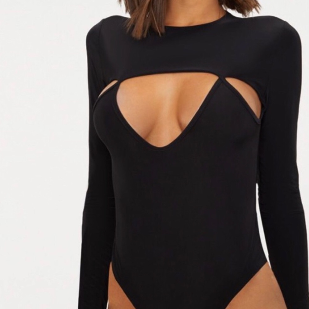 PLT Black Cut-out Bodysuit